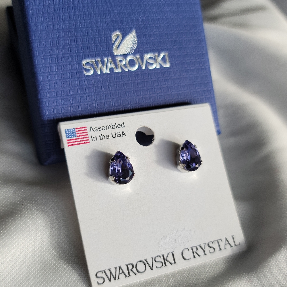 Swarovski Purple Crystal Stud Earrings